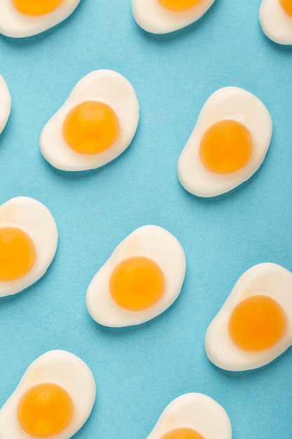 Close-up view of egg jelly arrangement