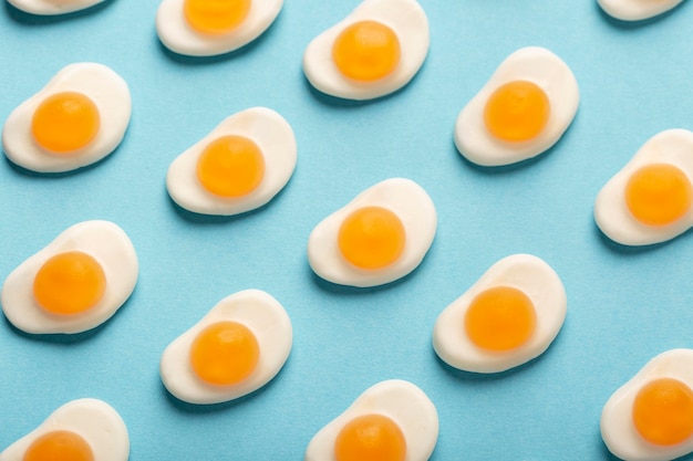 Free photo close-up view of egg jelly arrangement