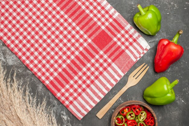 Close up view of fresh vegetables for dinner preparation on table