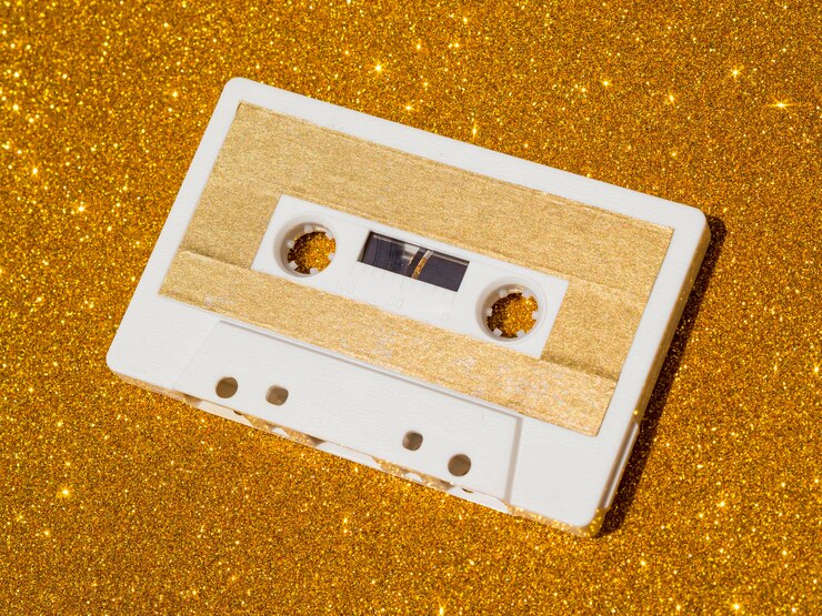 Free Photo close-up view of glittery tape