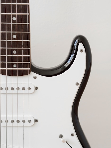 Close-up view of guitar music concept