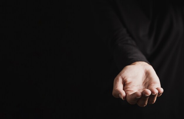 Close-up view isolated baker hand 