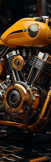 Close-up view of motorcycle parts