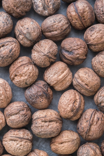 Close-up view of nuts arrangement