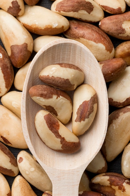 Close-up view of nuts concept arrangement