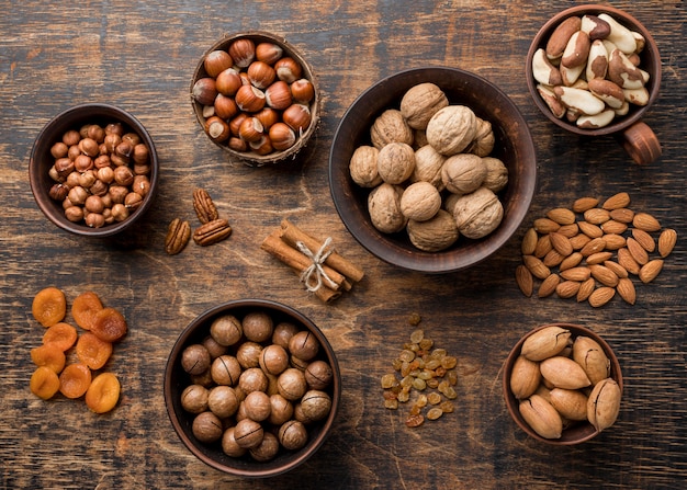 Close-up view of nuts concept arrangement