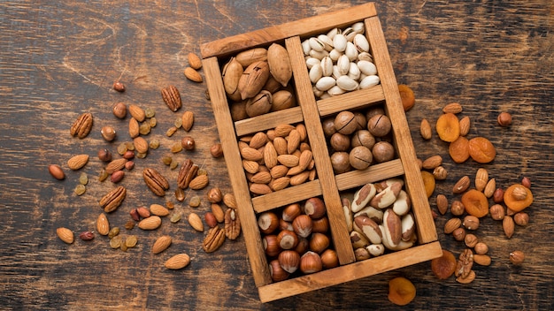 Close-up view of nuts concept arrangement