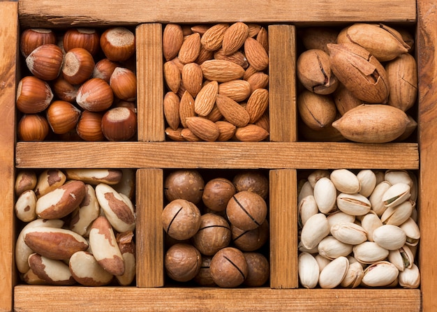 Free photo close-up view of nuts concept arrangement