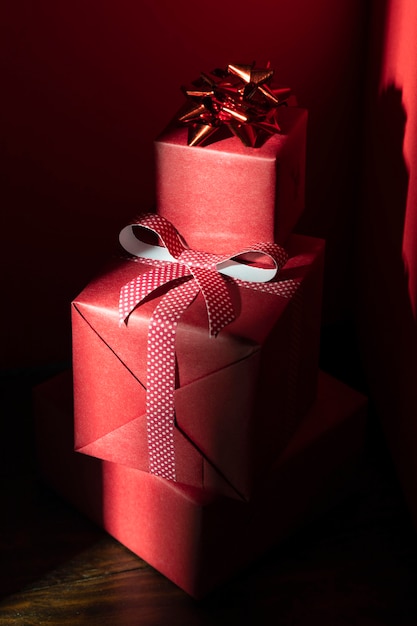 Бесплатное фото Крупным планом вид концепции рождественских подарков