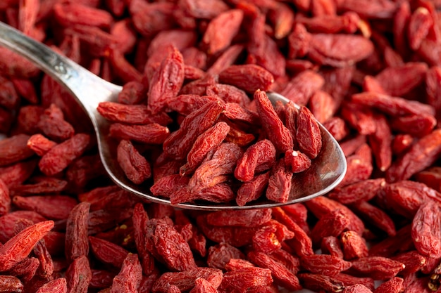 Close-up view of red dryed fruits