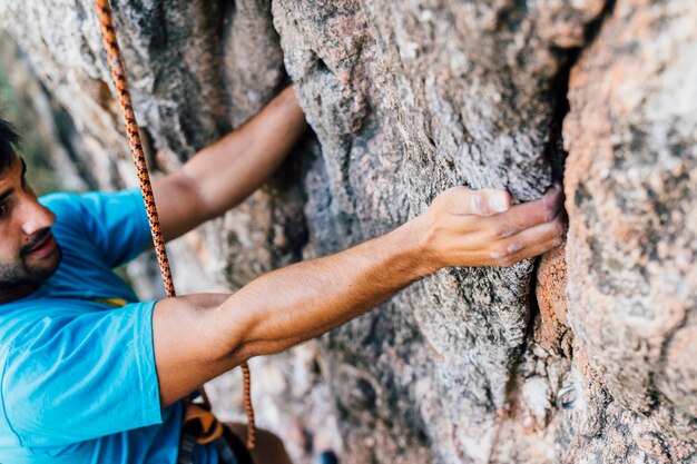 Close up view of rope climber