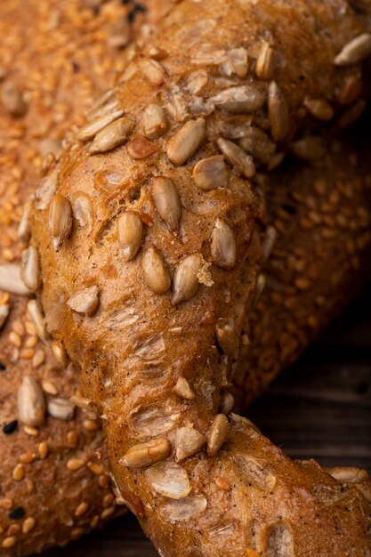 Close-up view of sunflower seeds on bagel