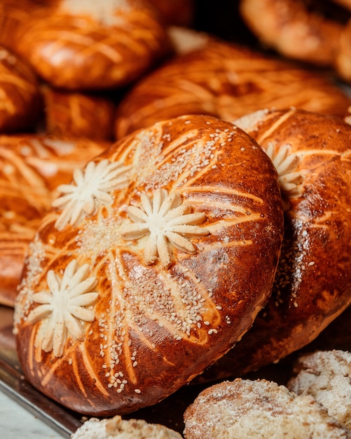 Close up view of traditional azerbaijani sweet gata