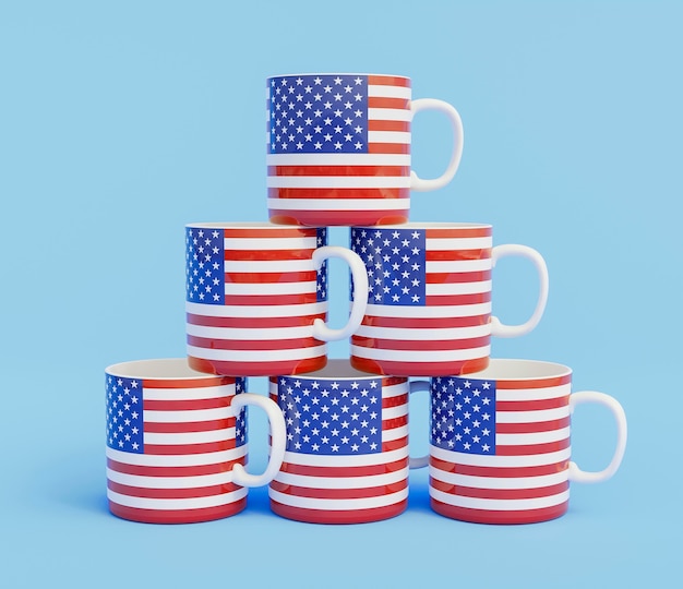 Close-up view of us elections cups arrangement