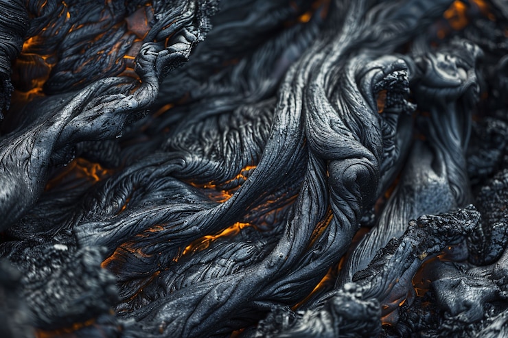 Free Photo close-up view of volcano erupting with hot lava