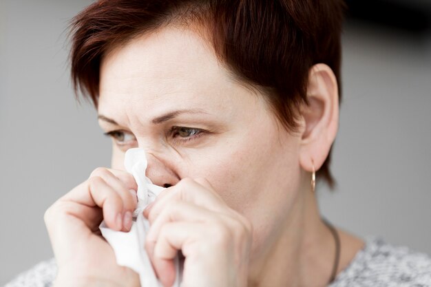 Close-up view of woman with anxiety