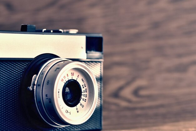 "Close-up vintage camera"