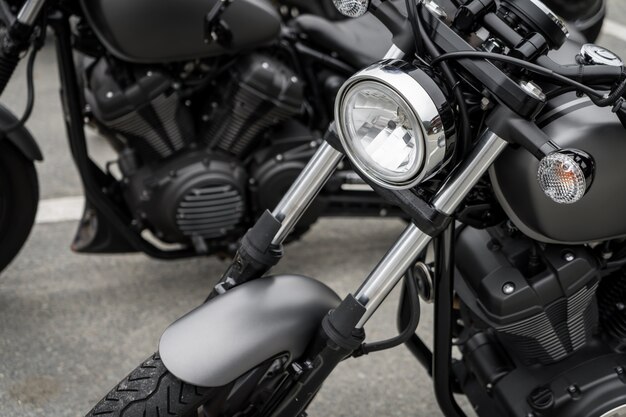 Close up of vintage Motorcycle