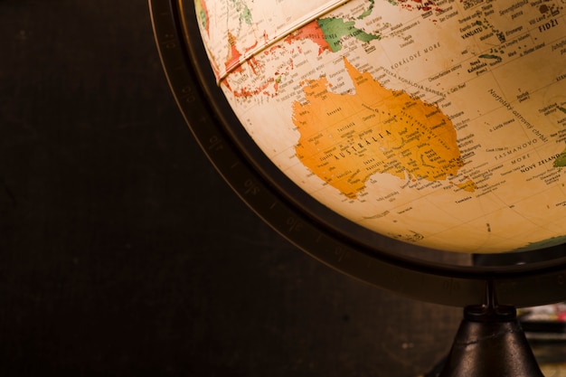 Free photo close-up of a vintage old globe