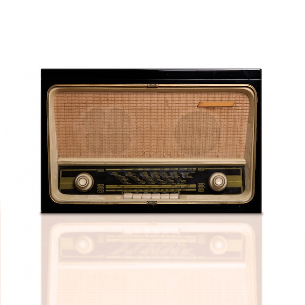 Close-up of vintage radio
