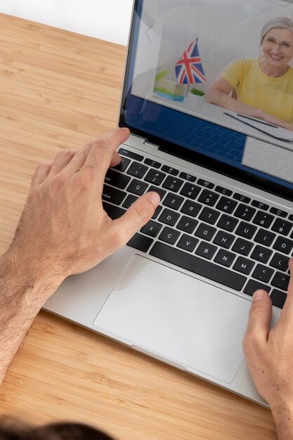 Close up on virtual classroom