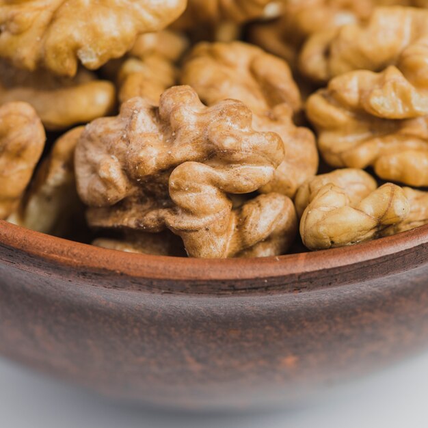 Close-up walnuts in bowl