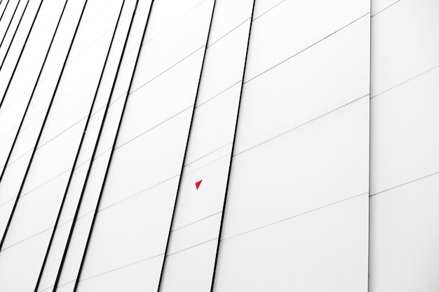 Close-up white facade of a modern building