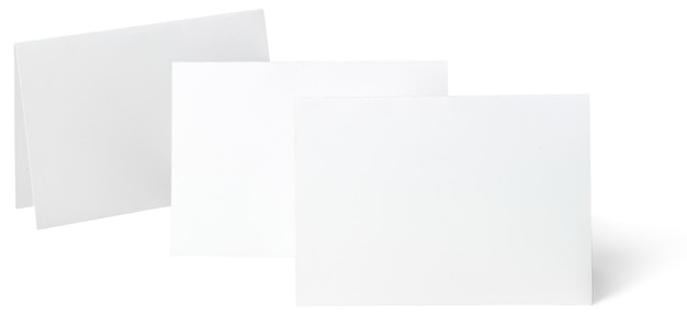 Close up of a white note paper on white background