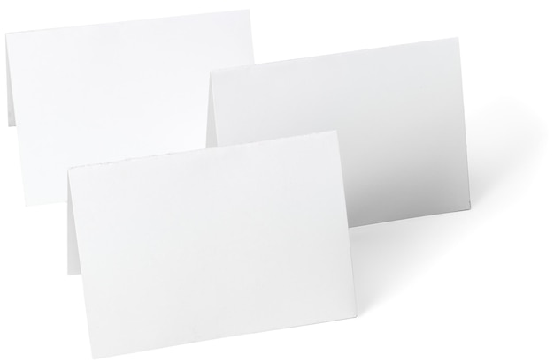 Close up of a white note paper on white background