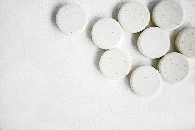 Close-up of a white pills