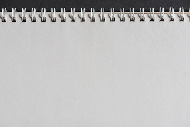 Close-up of white spiral notepad