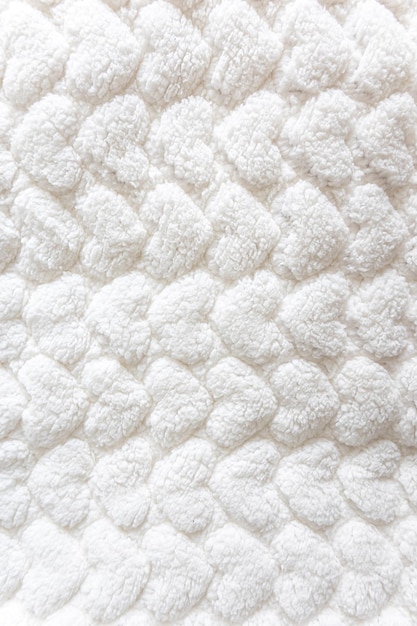 Close up white texture of baby blanket