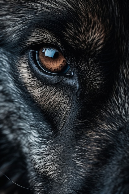 Foto gratuita primo piano sull'occhio di lupo