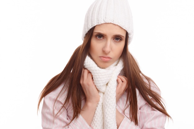 Free photo close-up of woman feeling sick