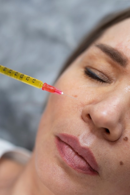 Close up woman getting prp injection