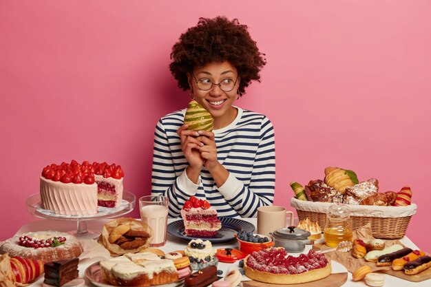 Close up on woman having a wholesome sweet meal