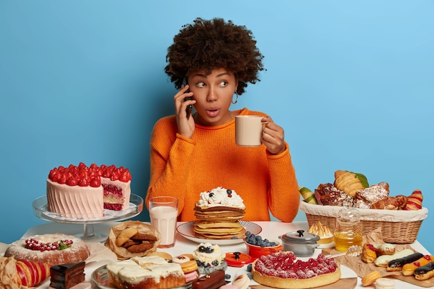 Close up on woman having a wholesome sweet meal