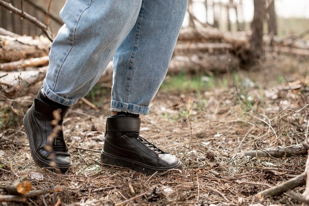 Close-up woman legs