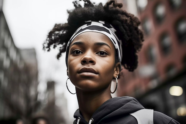 Free photo close up on woman portrait in new york