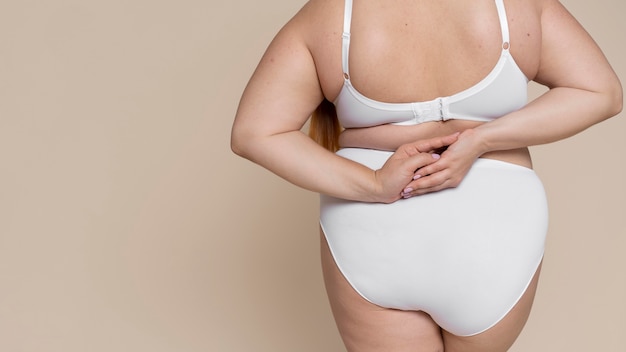 Close up woman posing in underwear