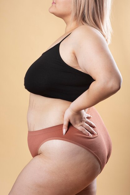 Close up woman posing in underwear