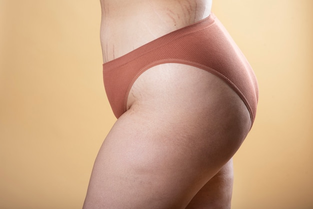 Close up woman posing in underwear