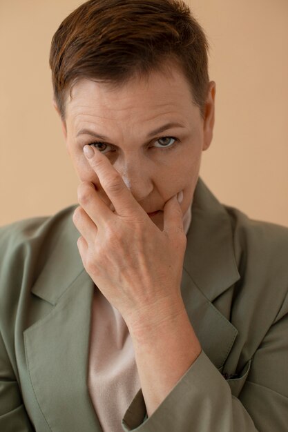 Close up woman posing