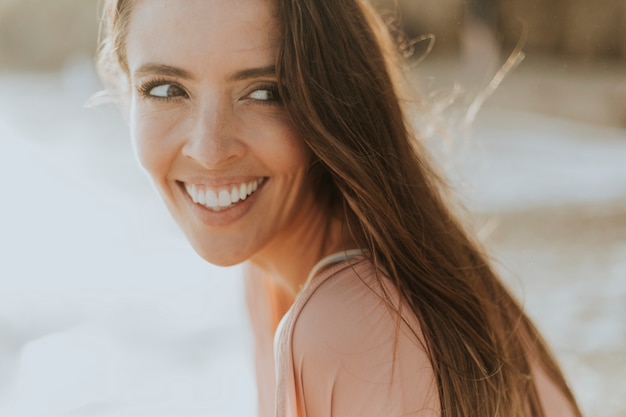 Free photo close up of a woman smile