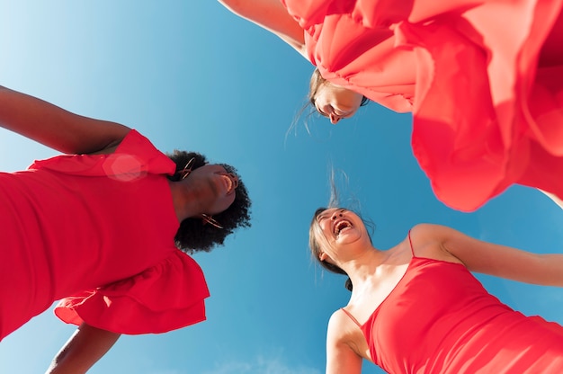 Close up women spending time together