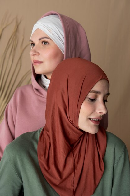 Close up women wearing hijab