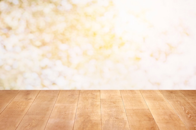 Close up on wooden floor and colorful wall