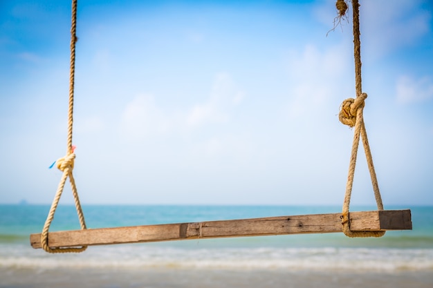 Free photo close-up of wooden swing