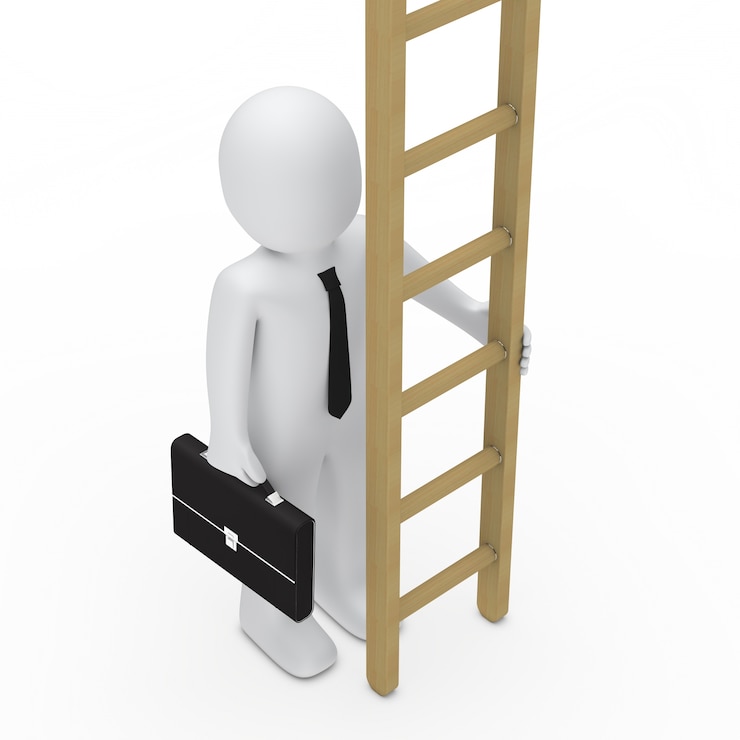 Free Photo close-up of worker holding a ladder