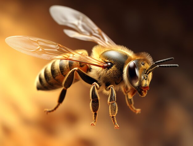 Close up on working bee